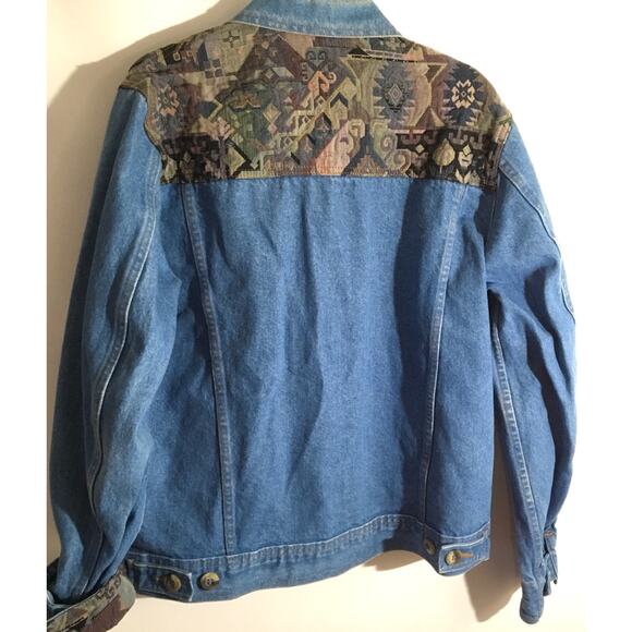 LL Bean Vintage Tapestry One Of A Kind Jacket Denim USA Made Women's Size Small - Picture 6 of 7